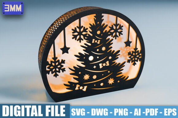 3D Christmas Tree Lantern Laser File