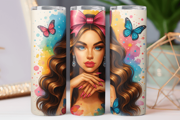 3D Nail Art Tumbler Wrap 20oz PNG