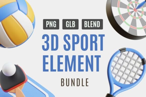 3D Sport Fun Pack for Designers: Elevate Your Visuals with Dynamic 3D Elements