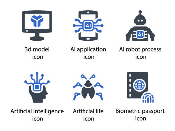 Artificial Intelligence Icon Set 1: Elevating Digital Communication with Precision Design