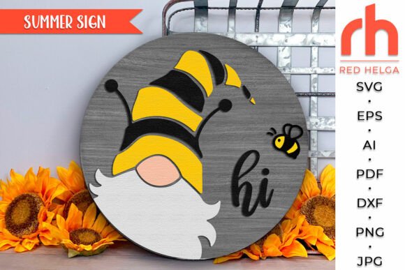 Crafting Summer Charm: A Guide to the Gnome Hi SVG and Layered Door Sign Cut Files