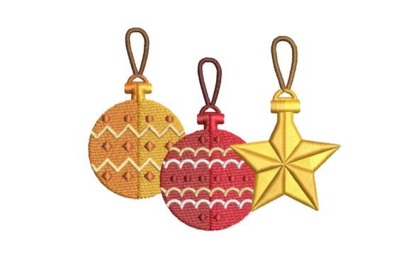 Elevating Holiday Decor with the Christmas Ornaments Trio Embroidery Design