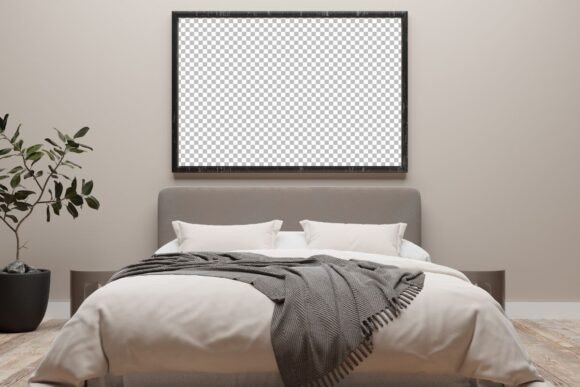 Elevating Interior Design Presentations with a High-Resolution Frame Bedroom Mockup