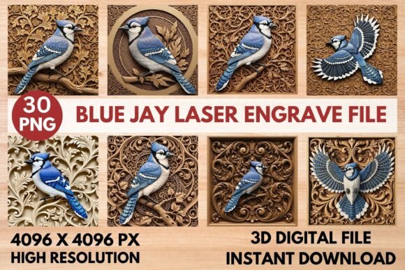 Elevating Laser Craftsmanship with the 3D Blue Jay Laser Engrave File