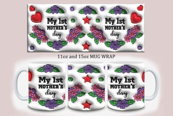 Evaluating the 3D Inflated My 1st Mother’s Day PNG Mug Design for Sublimation