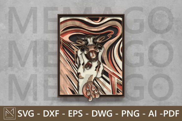 Evaluating The Moo Scream Cow Parody Art for Laser Cutting