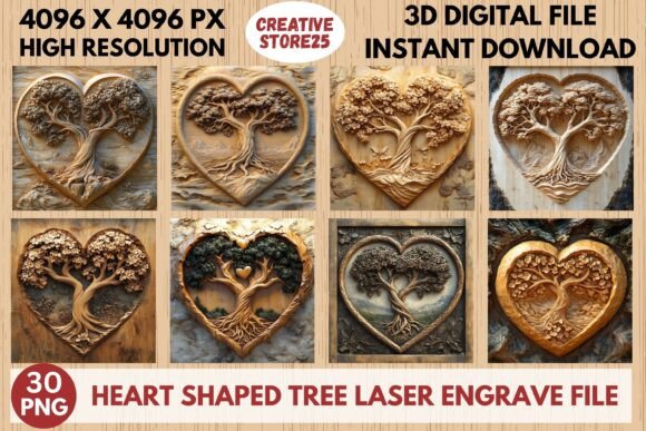 Heart Shaped Tree Laser Engrave File: Elevating Your Creative Projects with Precision