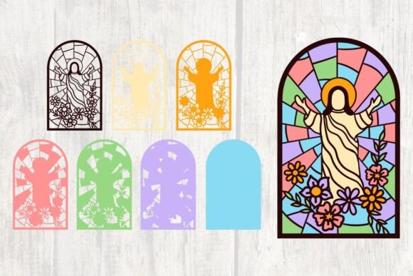 Integrating Jesus and Flowers Layered Stained Glass into Your Creative Workflow