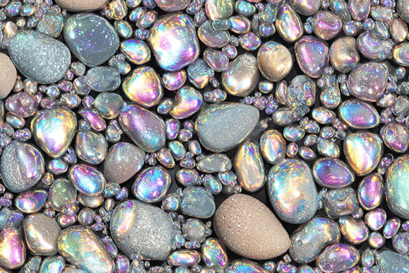 Iridescent Pebble Texture Holographic Guide