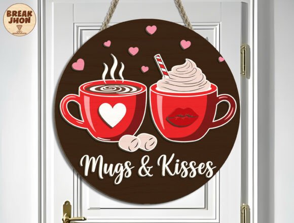 Mugs and Kisses Round Sign SVG: A Design Evaluation for Laser Crafters