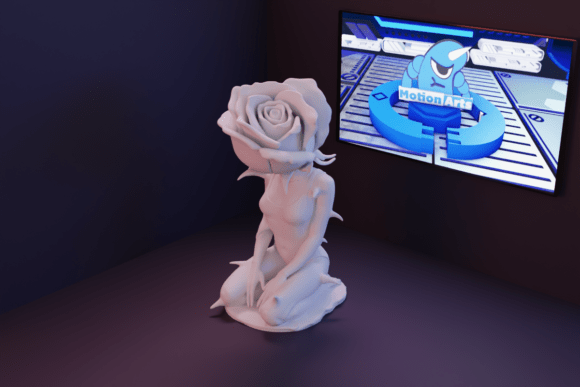 Mulher Flor Com Espinhos: Blending Delicacy and Strength in 3D Art