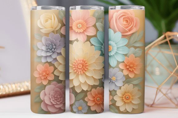 Paper Floral Tumbler Wrap Png Design Art: A Strategic Asset for Digital Sublimation
