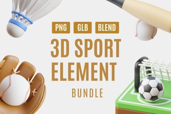 Play in 3D Sport Element Bundle: Elevating Your Visual Design Strategy