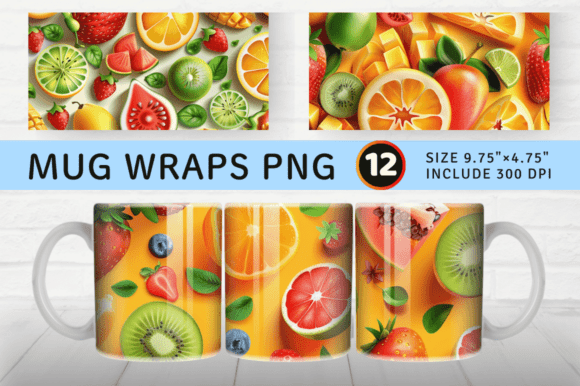 Strategic Branding with Summer 3D Fruits Mug Wrap Sublimation Designs