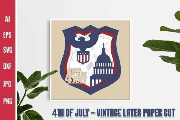 Vintage 4th of July Layered Patriotic Shield: Crafting Depth and Meaning